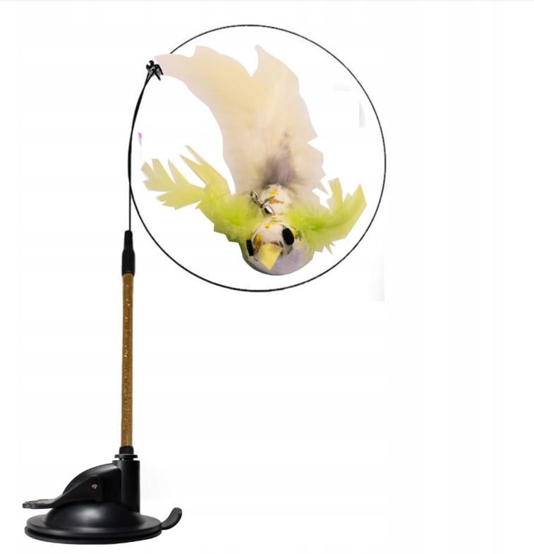 Игрушка для кота Кошачья удочка с присоской и птичкой