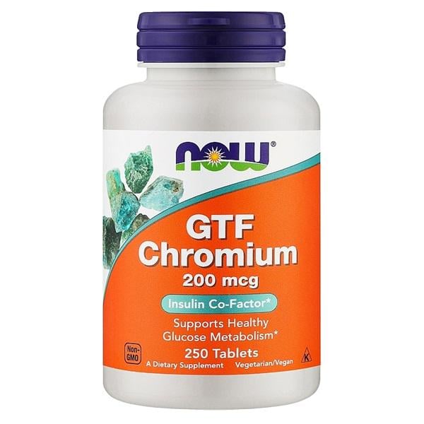 Микроэлемент Хром NOW Foods GTF Chromium 200 mcg 250 Tabs