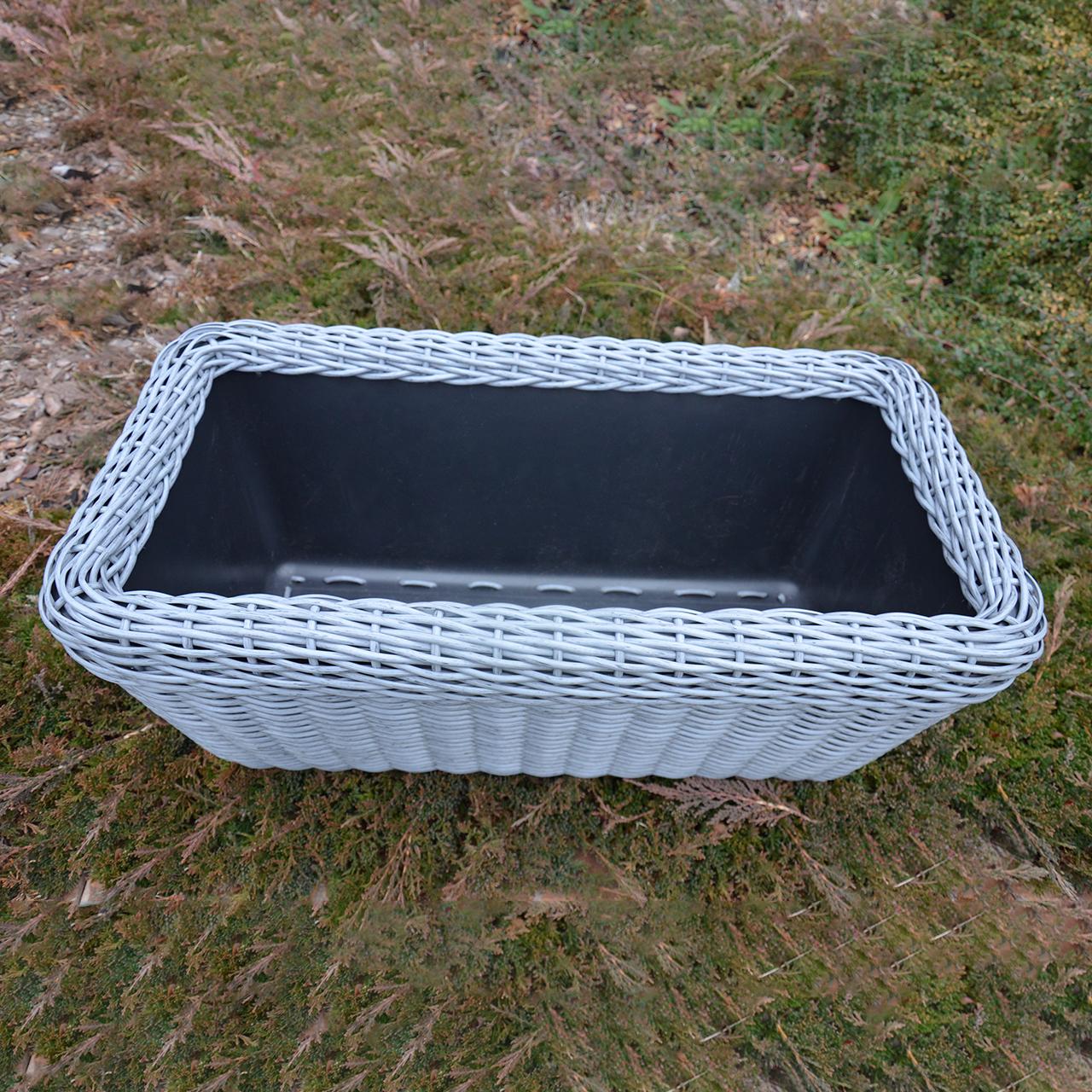 Кашпо прямокутне для рослин та квітів з штучного ротангу/ручної роботи 45 л Сірий (24788608) - фото 7 Кашпо прямокутне для рослин та квітів з штучного ротангу/ручної роботи 45 л Сірий (24788608) - фото 7