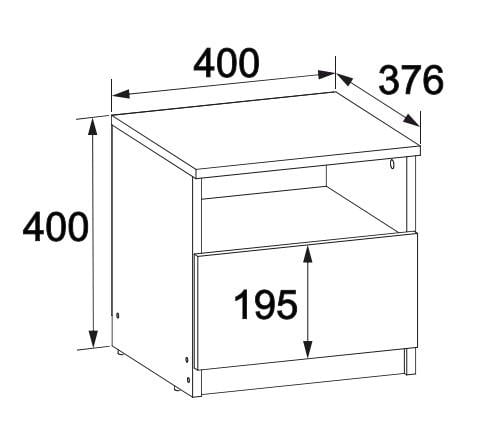 Тумба прикроватная Мастер Форм Брайт 1 ящик 40х37,6х40 мм Дуб сонома/Белый - фото 3