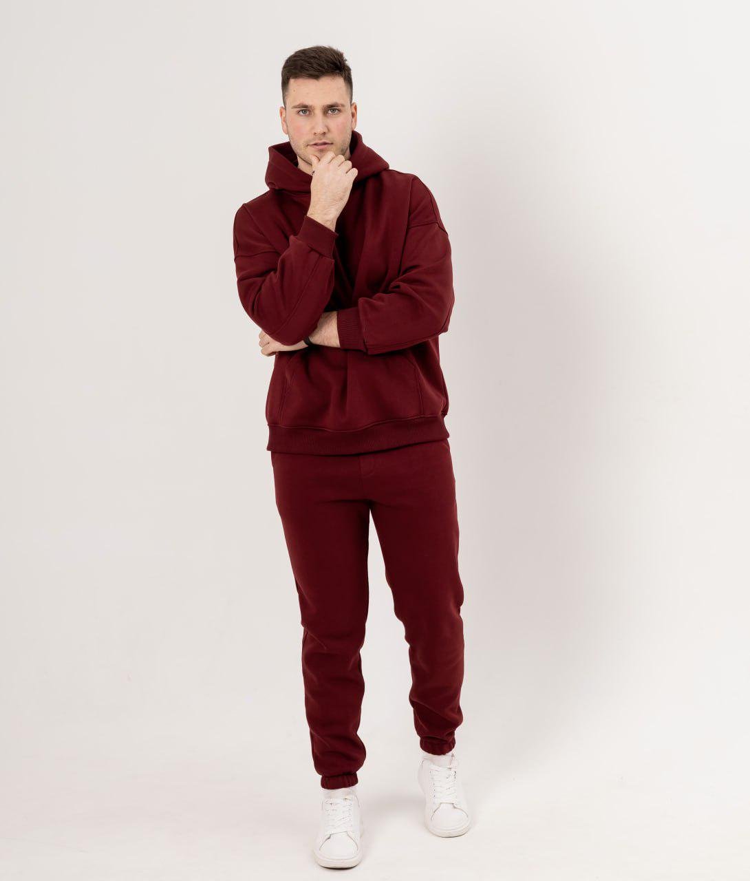 Спортивный костюм мужской Oversize Demi с начесом М Бордовый (BL7390-889)