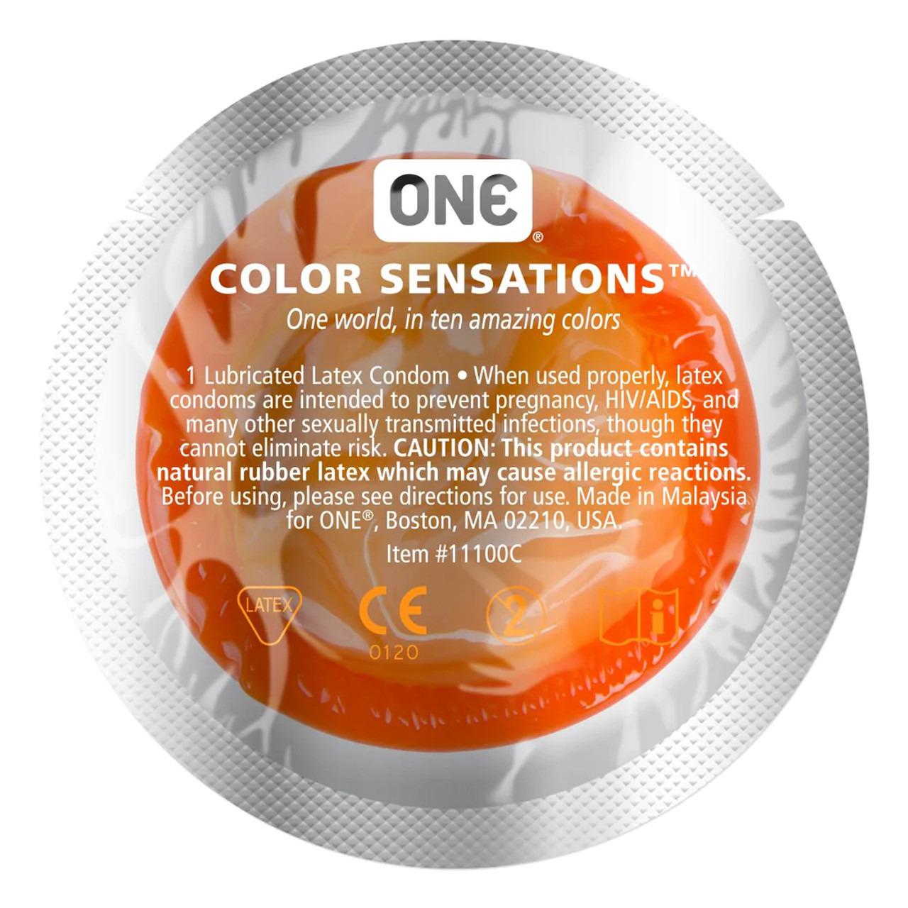 Набір презервативів латексних ONE Color Sensation із силіконовою змазкою 5 шт. Помаранчевий (202163-5)