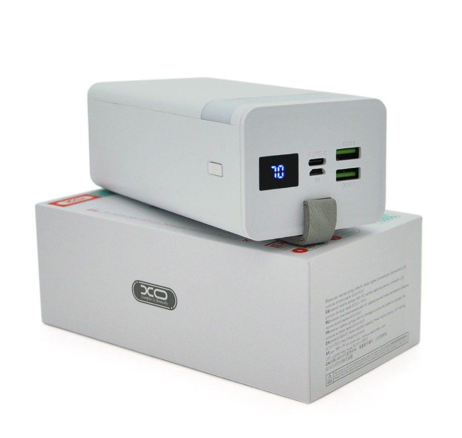 Повербанк VOLTRONIC XOPR130 40000 mAh output 5V/4.5A/5V/3A/9V/2A/12V/1.5A 2USB/Type-C 22.5W White (56752)