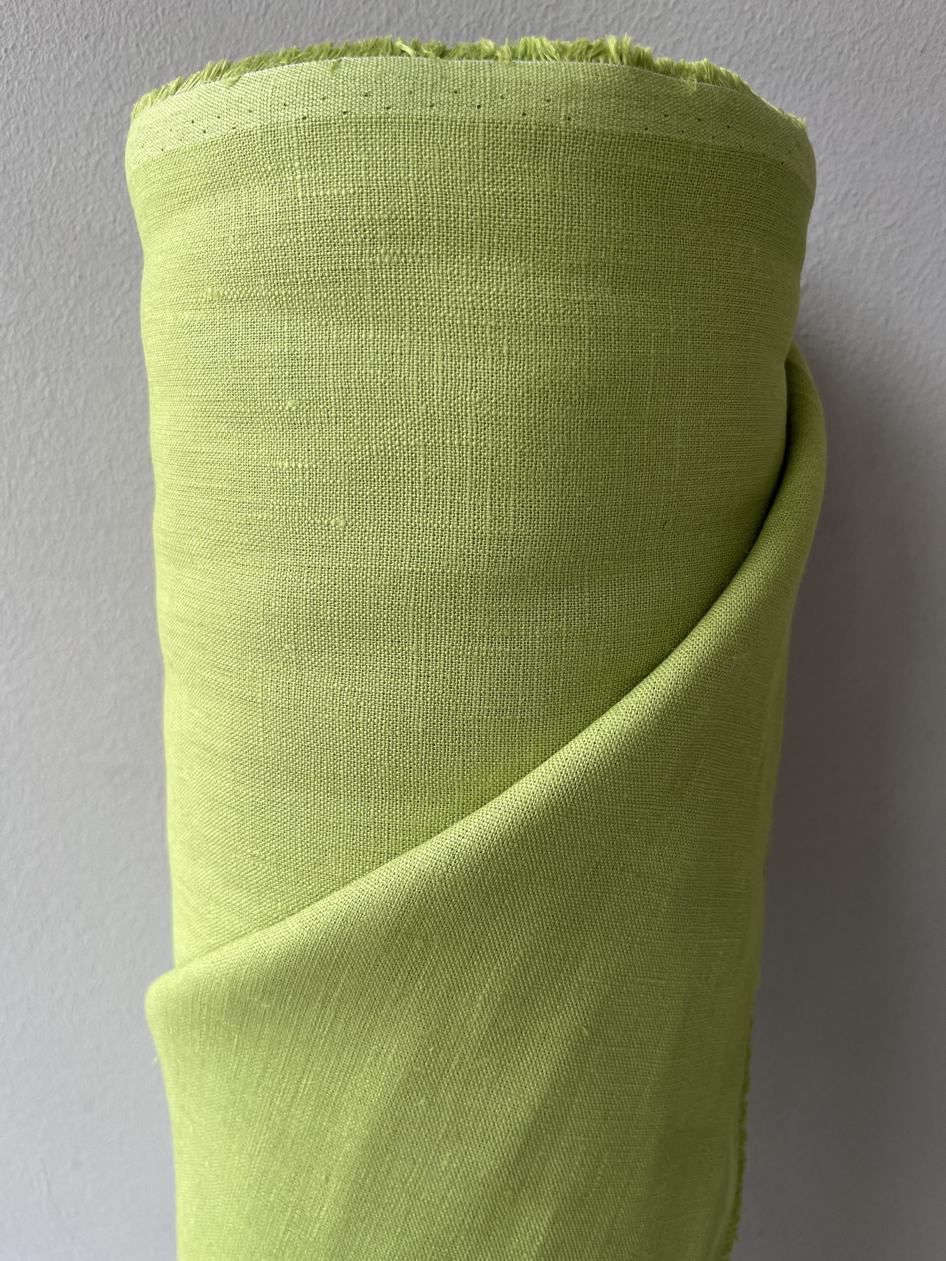 Тканина скатерна Linen Plus 100% льон 143 см 911 Салатовий - фото 1