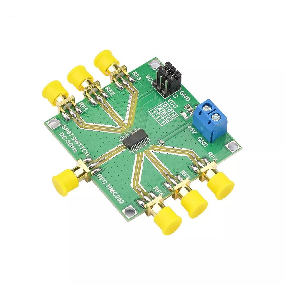 Коммутатор радиовходов HMC252 1х6 RF switch диапазон DC–3 ГГц модуль со SMA коннекторами для антенн (00-00028298)