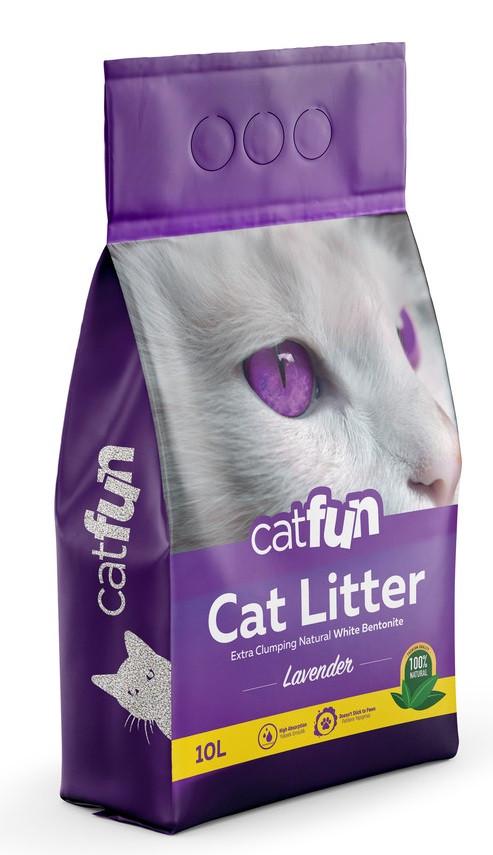 Наполнитель для лотков бентонитовый Catfun с ароматом лаванды 10 л (2567539167)