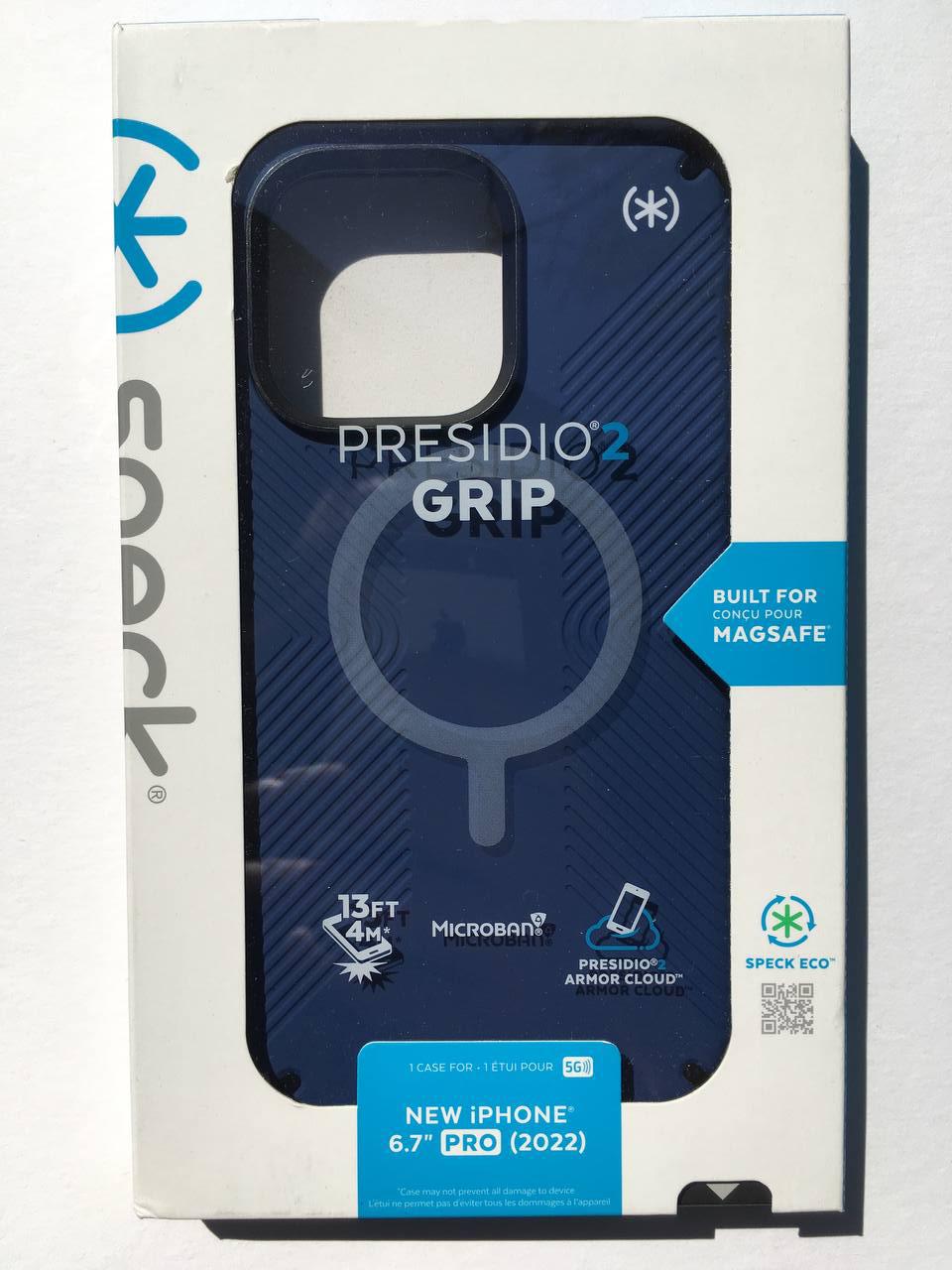 Чехол противоударный Speck Presidio2 Grip Magsafe для Iphone 14 Pro (6.1") Blue - фото 2