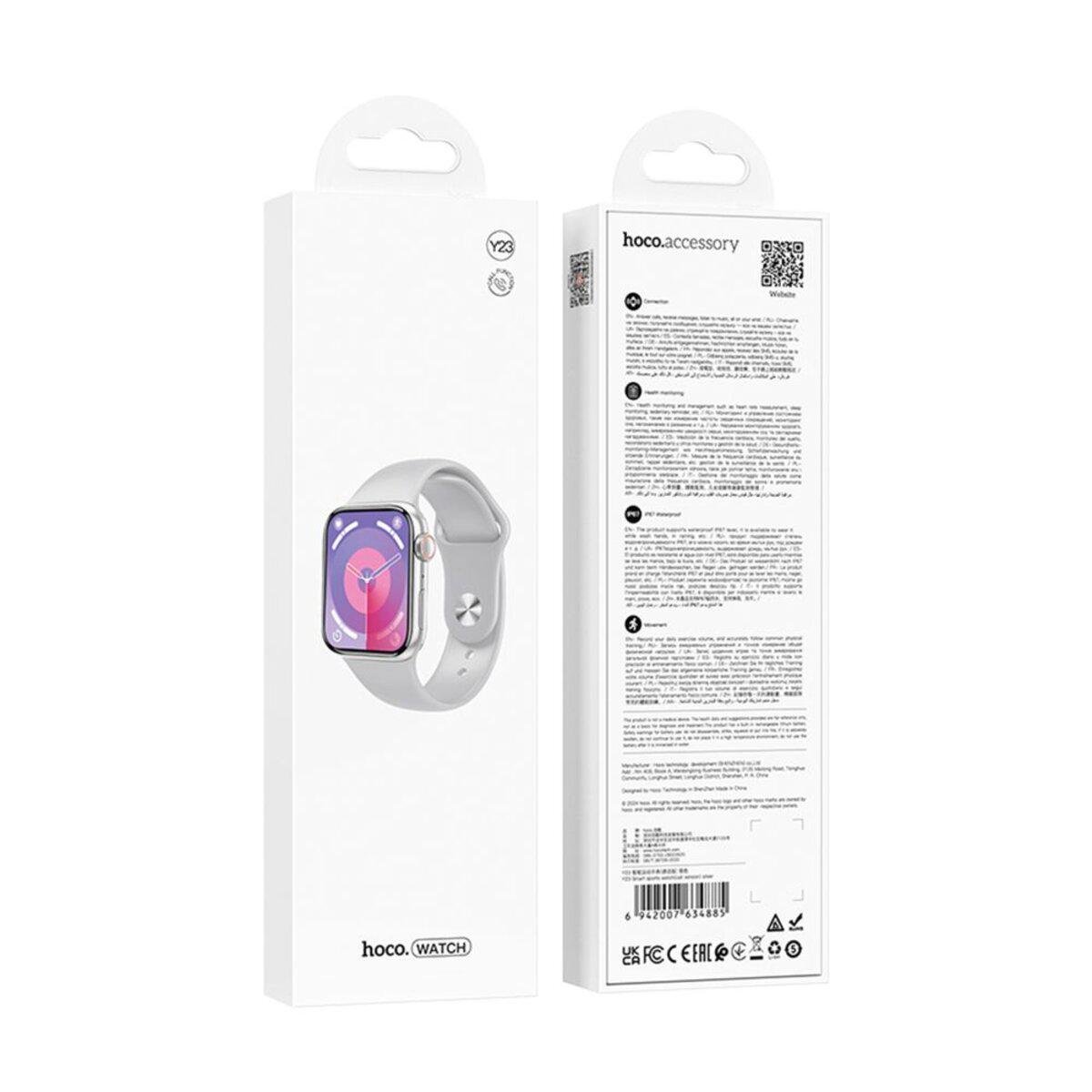 Смарт-годинник Hoco Y23 Smart sport watch call version 2,02" 300 mAh BT5.3 Silver (6942007634885) - фото 3 Смарт-годинник Hoco Y23 Smart sport watch call version 2,02" 300 mAh BT5.3 Silver (6942007634885) - фото 3