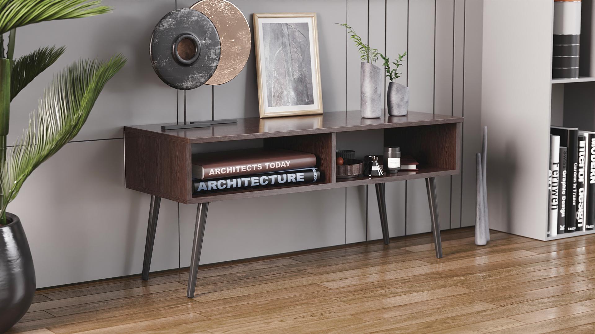 Тумба под телевизор Ferrum-decor Невада металл/ДСП 16 мм 45x100x38 см Черный/Венге Магия (FRD-106721)