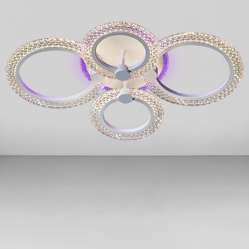 Люстра потолочная светодиодная Light House SC-19286/2/2C WH PK/BU/PL 72W/16W 2,4G Ф630х130 Белый