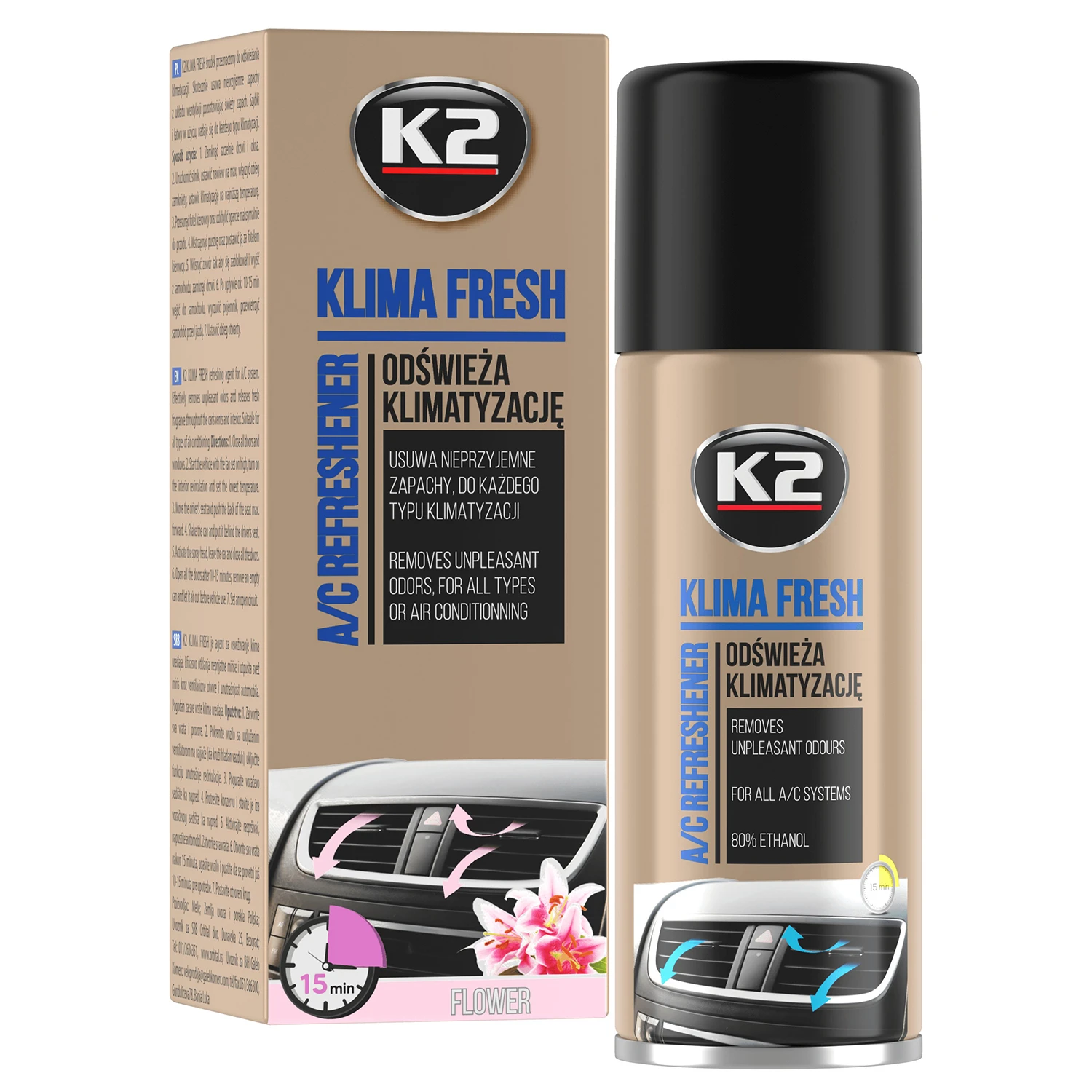 Очищувач системи кондиціонування K2 Klima Fresh Квітка 150 мл (K222FL)