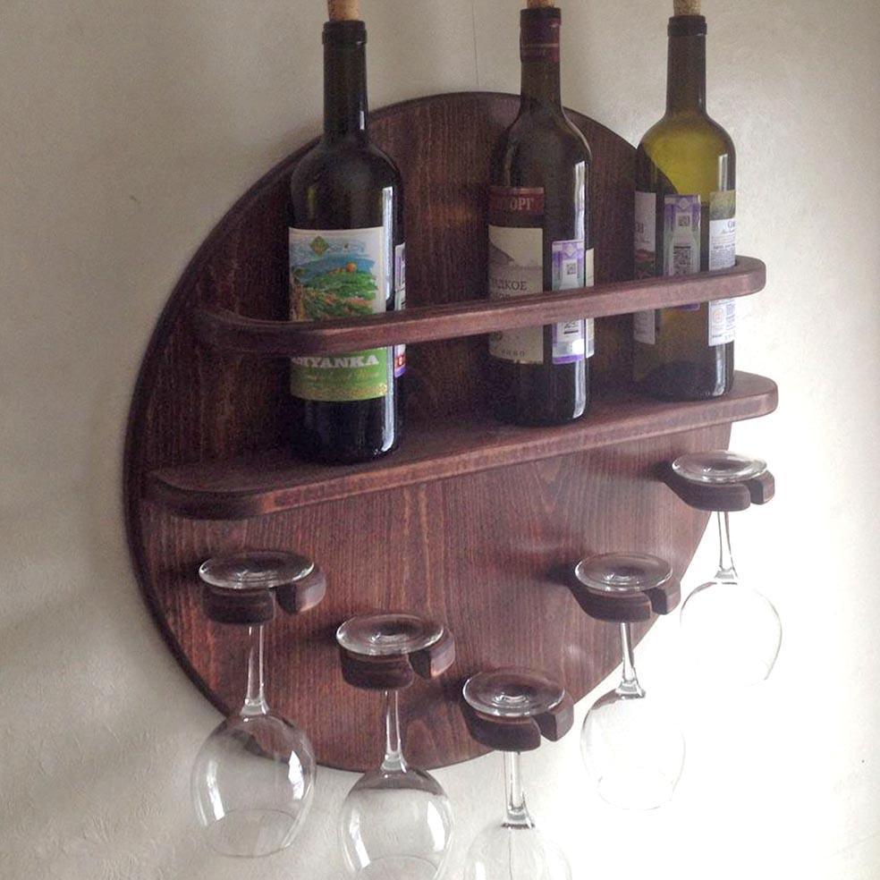 Полка для вина настенная из дерева Фукугава Савоярди (ПНК-011715)