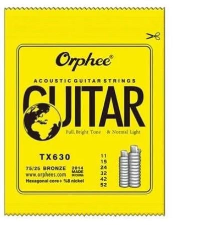 Струны для акустической гитары Orphee TX630 11-52" 0,28-1,32 мм 6 шт.