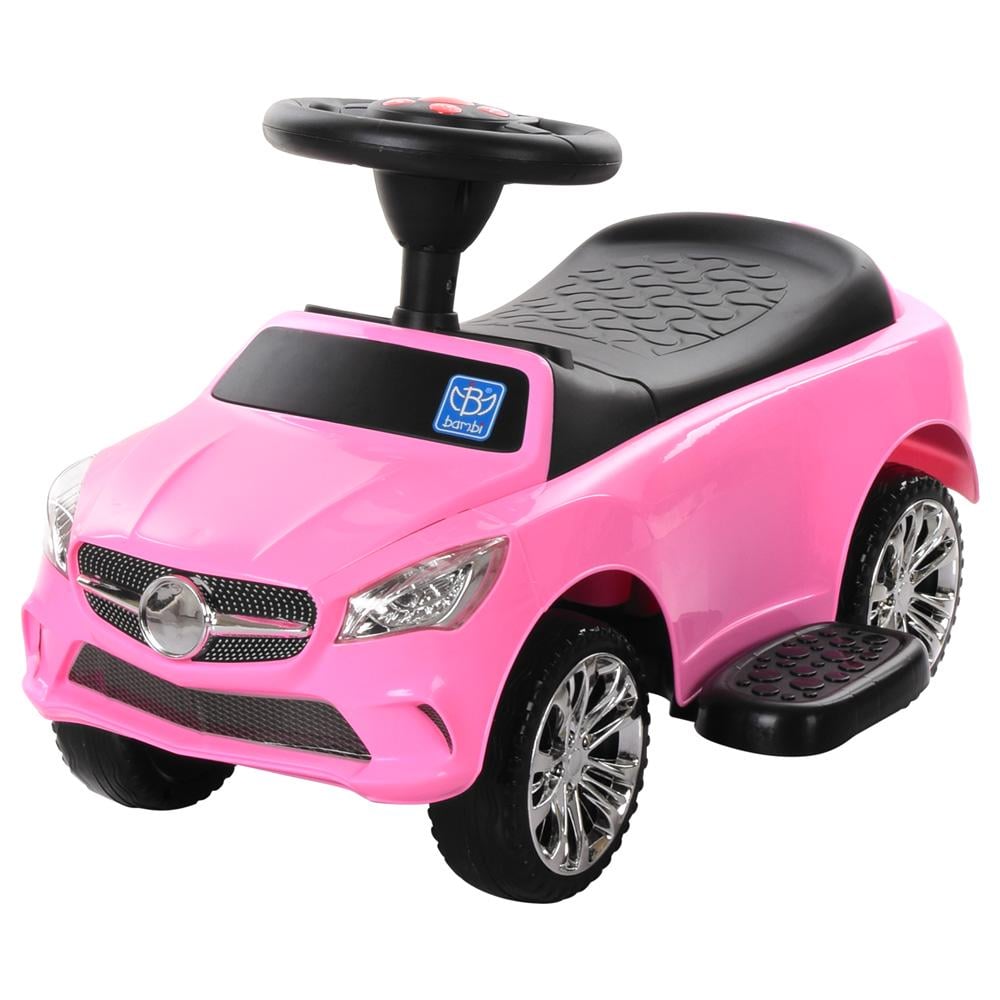 Детская каталка M 3503C-8 с родительской ручкой и багажником Розовый