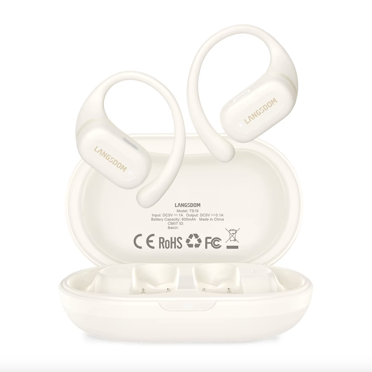 Наушники беспроводные спортивные Langsdom TS19 Open Ear Biege