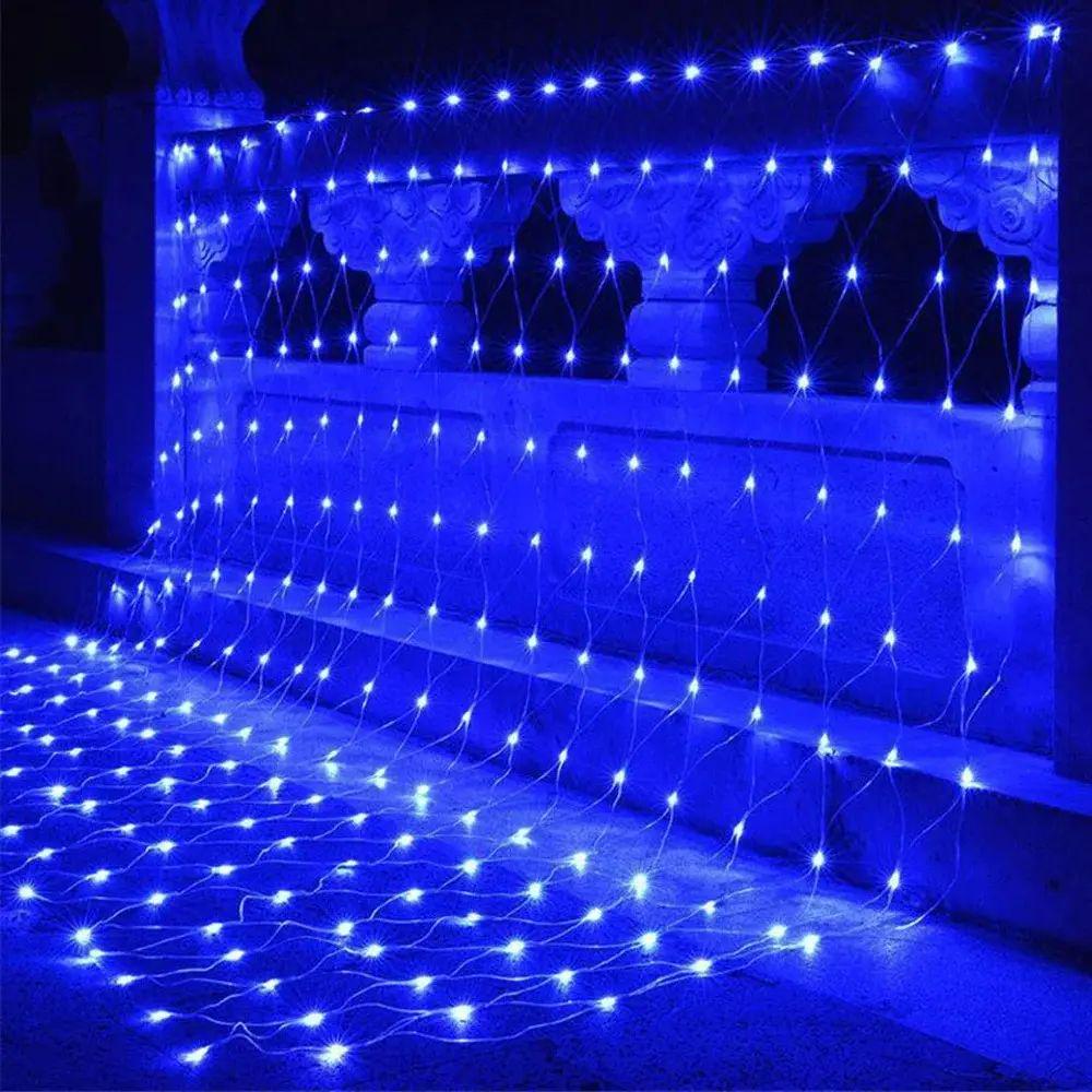 Гирлянда светодиодная Сетка 200 LED 220-240V 50 Hz 8 режимов мигания с синим свечением 3х2 м