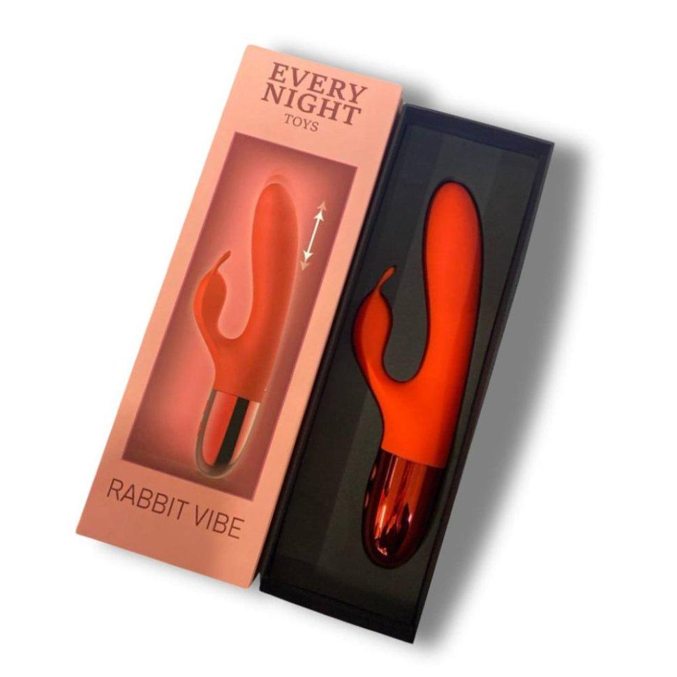 Вибратор-кролик Every Night Toys с отростком для стимуляции клитора Красный (38024264) Вибратор-кролик Every Night Toys с отростком для стимуляции клитора Красный (38024264)