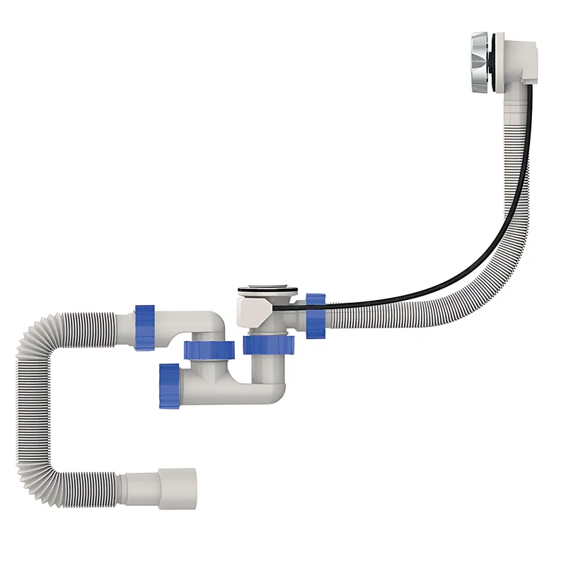 Сифон для ванни Mixxus SV-02-B з ревізією перелив автомат Хром (MI8205)