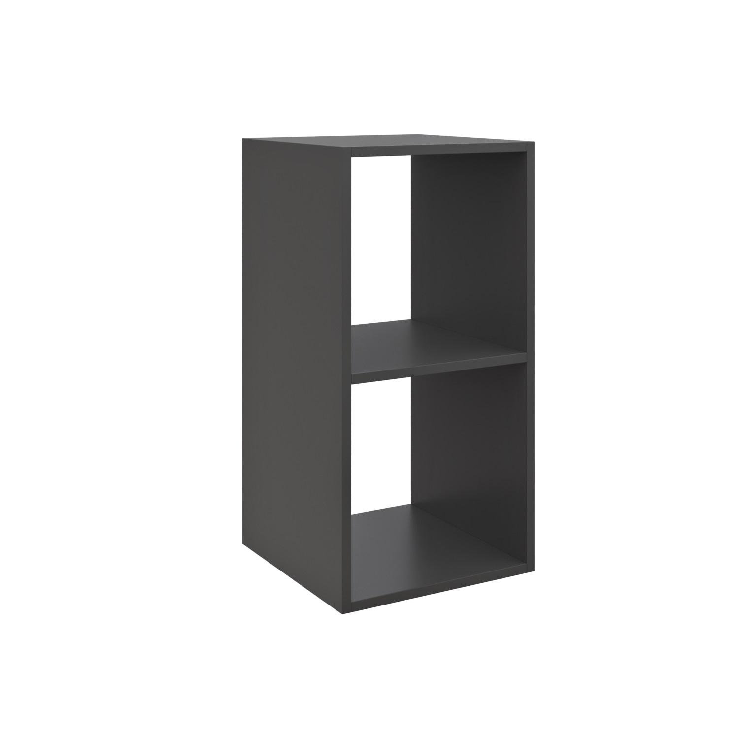 Стеллаж настенно-напольный модульный MEBLIBUD KUB 2 секции Антрацит (28576893)