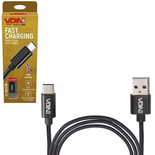 Кабель Voin CC-1802C USB-Type C 3А 2 м Black (CC1802C BK)