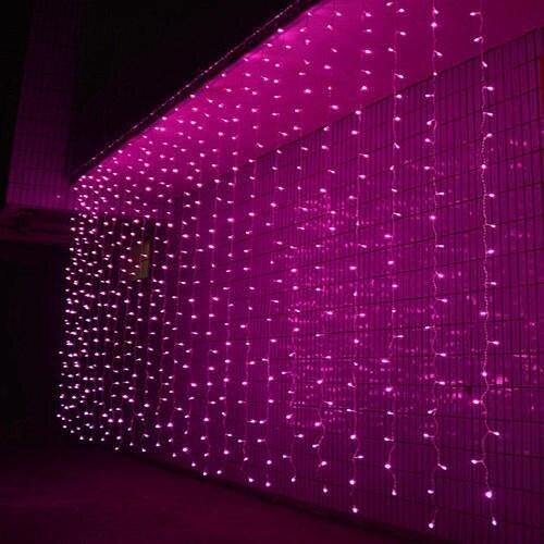 Светодиодная гирлянда Штора 3x3 м 300LED 220V Розовое сияние