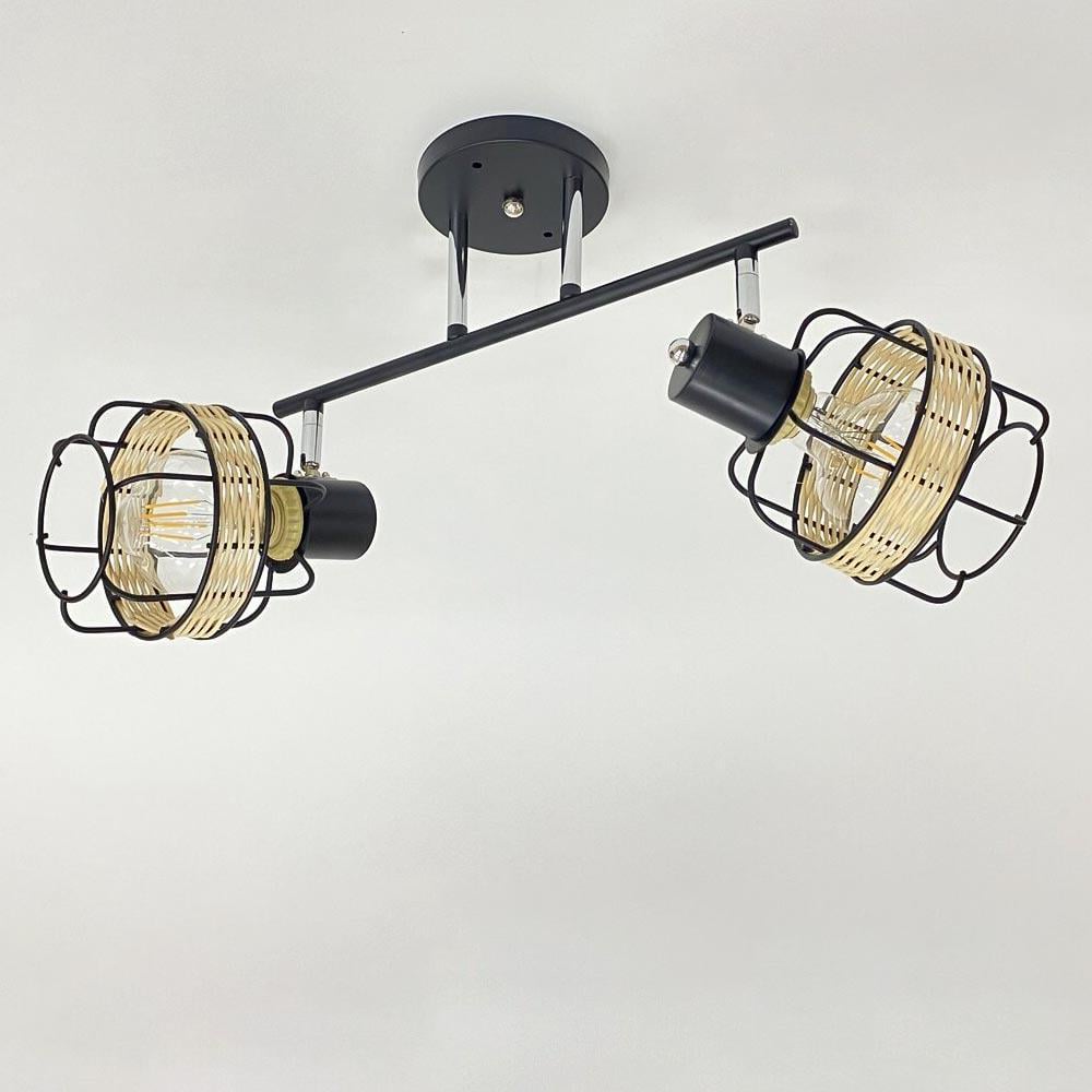 Люстра потолочная Lighthouse SRS-20472/2 плафон черный/бежевый Черный/Хром