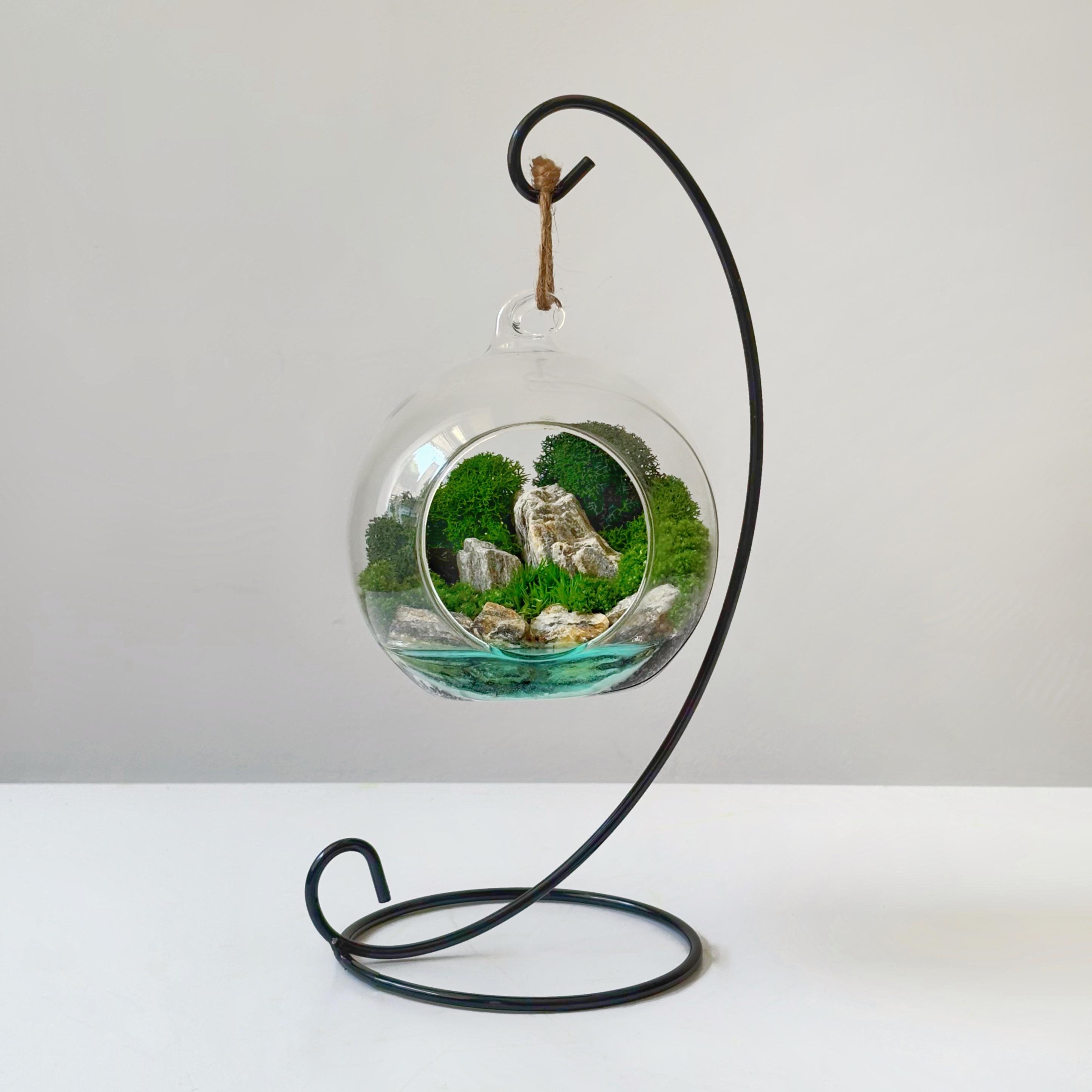 Флораріум у скляній кулі на підставці Легкість 10х10 см