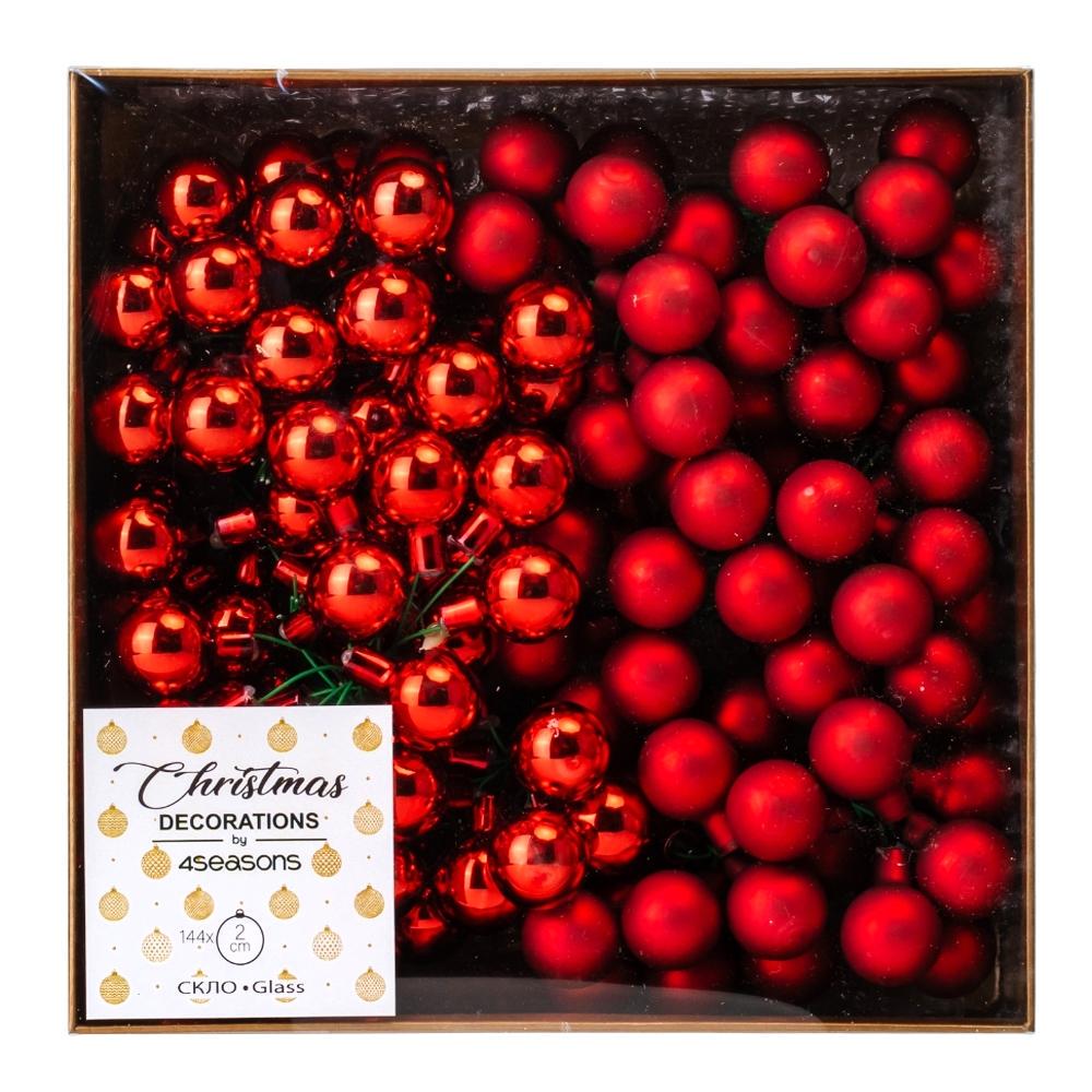Набор елочных шаров Elisey 6024-017 Зимние ягодки 2 см 144 шт. Красный (118-81-6024-017)