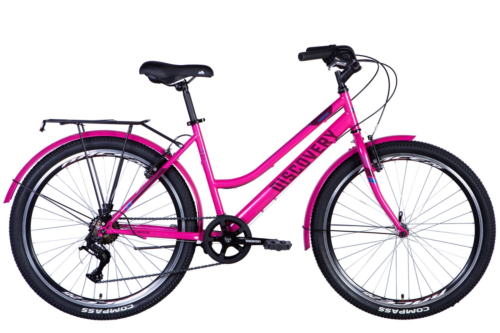 Велосипед Discovery PRESTIGE WOMAN Vbr с крылом St 2024 26" 17" Розовый