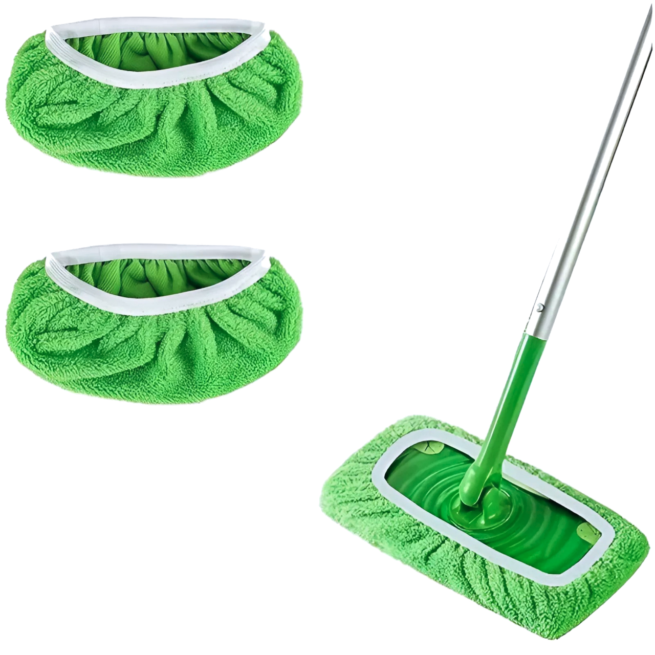 Набір зі змінних махрових насадок для швабри Swiffer Mop на резинці 2 шт. Зелений (24892032340)