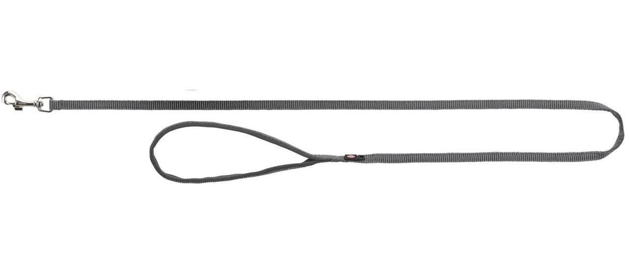 Поводок для собак Trixie Premium с неопреновой петлей нейлоновый L-XL 1 м x 25 мм Графит (1789924118)