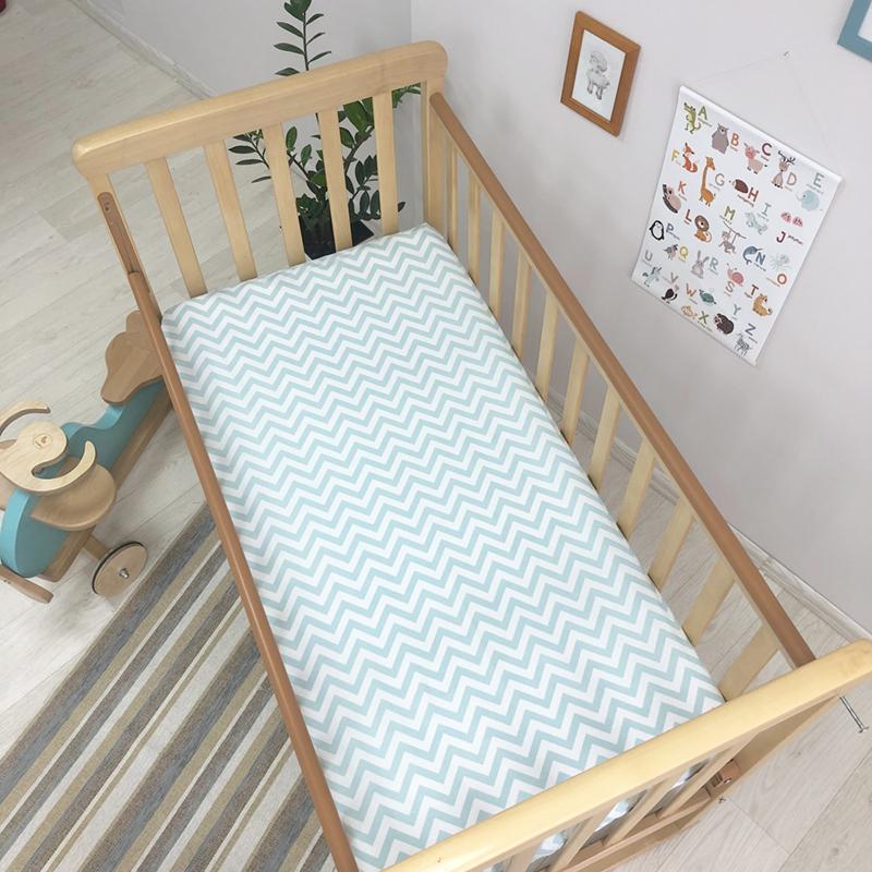 Простирадло дитяче Зигзаг на резинці 120х60 см М'ятний (1733)