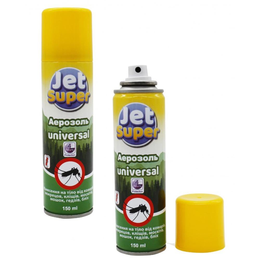 Аерозоль від комарів JET SUPER 150 мл repellent Universal 4 години