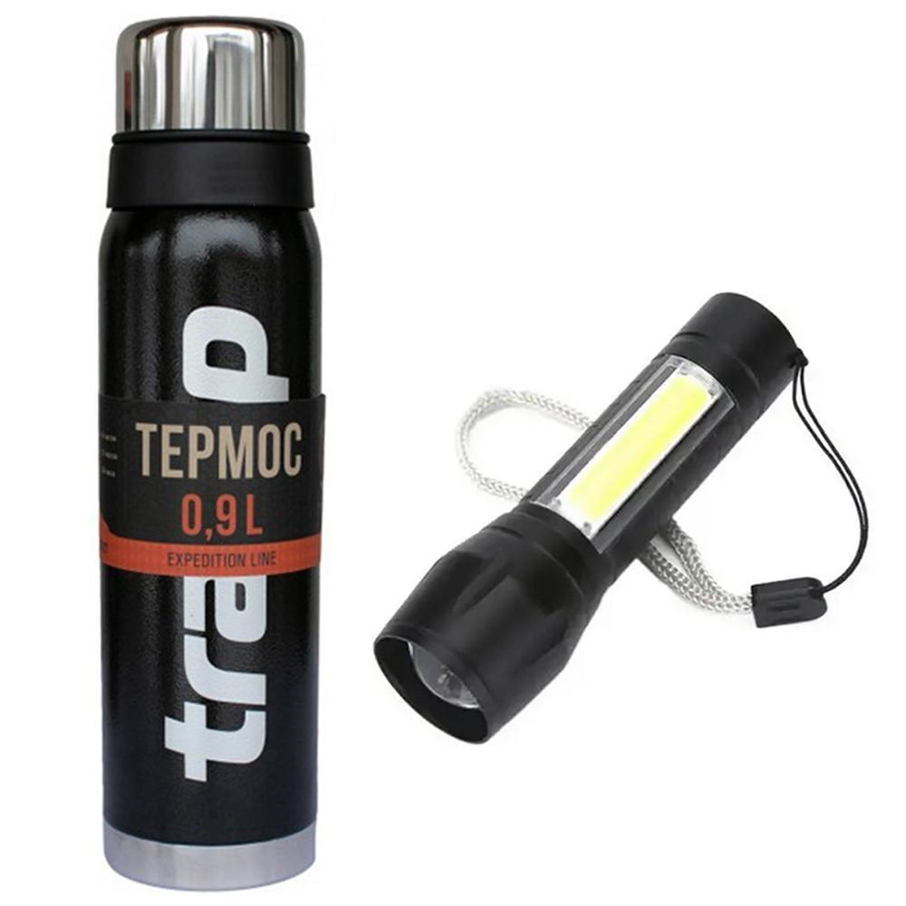 Термос Tramp 0,9 л TRC-027 и фонарик 8420A/507-XPE