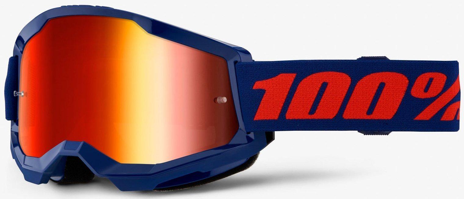 Мотоокуляри 100% STRATA 2 Goggle Navy/Mirror Red Lens (34653)
