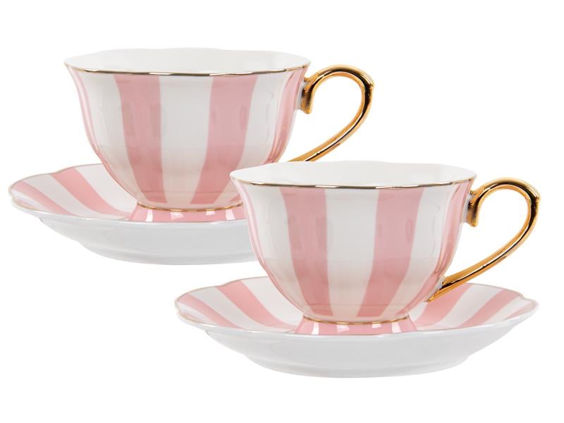 Набор фарфоровых чайных чашек с блюдцем Lefard Hanna на 2 персоны 220 мл (922-050)