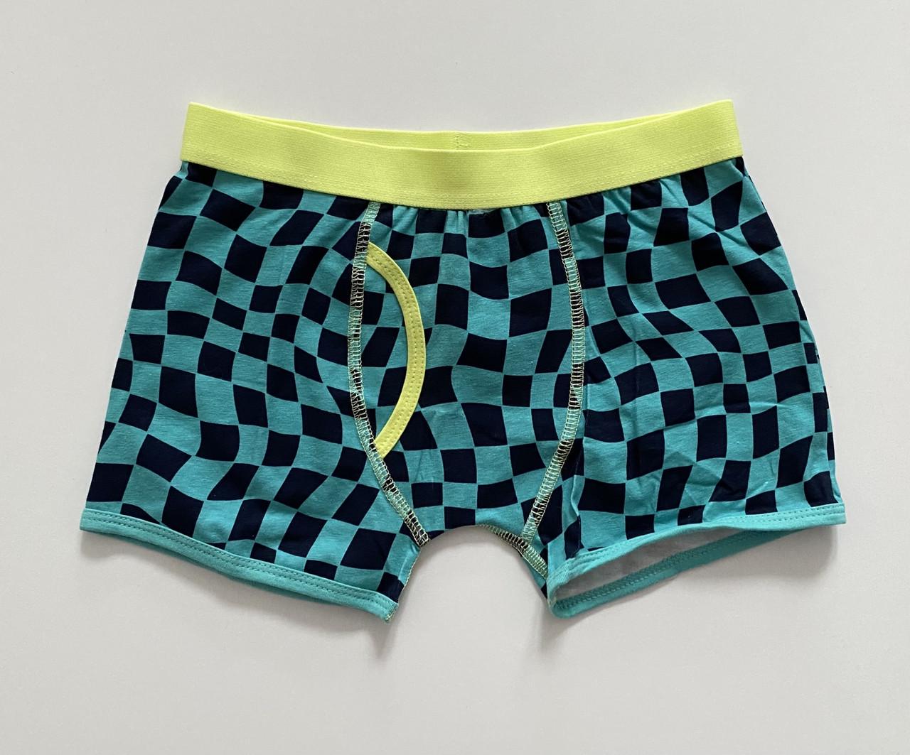 Труси-боксери на хлопчика у візерунок прапорця Primark 146 см на 10-11 років Бірюзовий (2614521187)