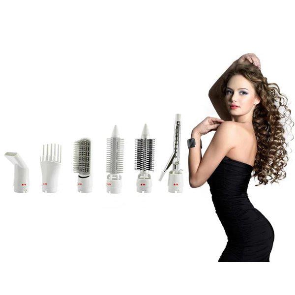 Фен для волос Gemei GM-4836 стайлер с насадками 7в1 Белый - фото 3 Фен для волос Gemei GM-4836 стайлер с насадками 7в1 Белый - фото 3