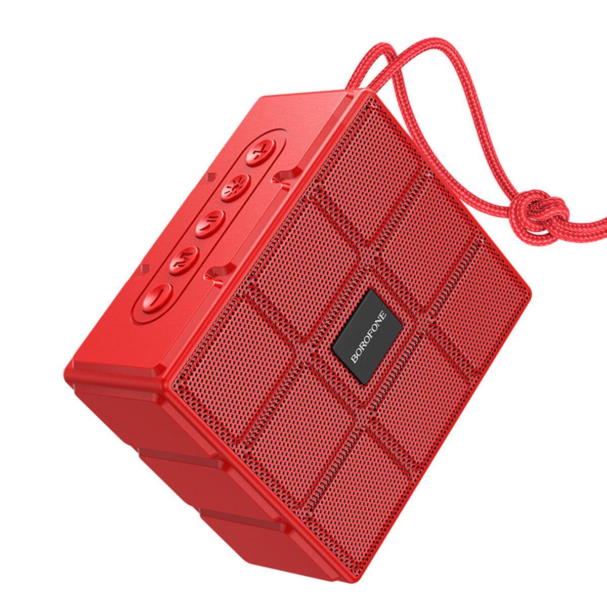 Портативная колонка Borofone BR16 LED Gage sports BT5.1 TWS AUX FM TF USB 4hours Red (62bd563e)