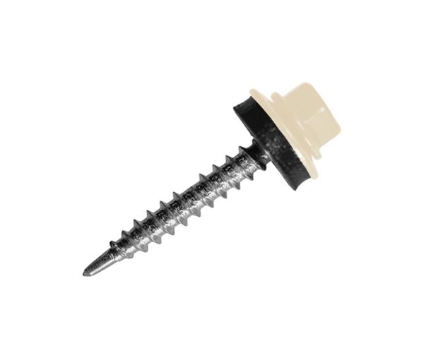 Саморіз покрівельний по дереву з шайбою EPDM MAXPRO 4,8х35 250 шт. RAL-1014 (SDS-48351014) - фото 1 Саморіз покрівельний по дереву з шайбою EPDM MAXPRO 4,8х35 250 шт. RAL-1014 (SDS-48351014) - фото 1