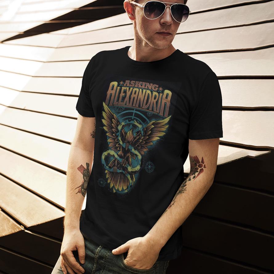 Футболка унісекс Asking Alexandria Eagle vs Snake 4XL Чорний (00000005877)