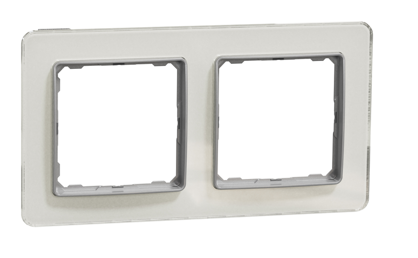 Рамка двойная Schneider Electric Sedna Elements Белое стекло (29675273)
