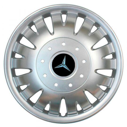 Ковпаки автомобільні SKS 410 R16 з логотипом Mercedes 4 шт. Сріблястий