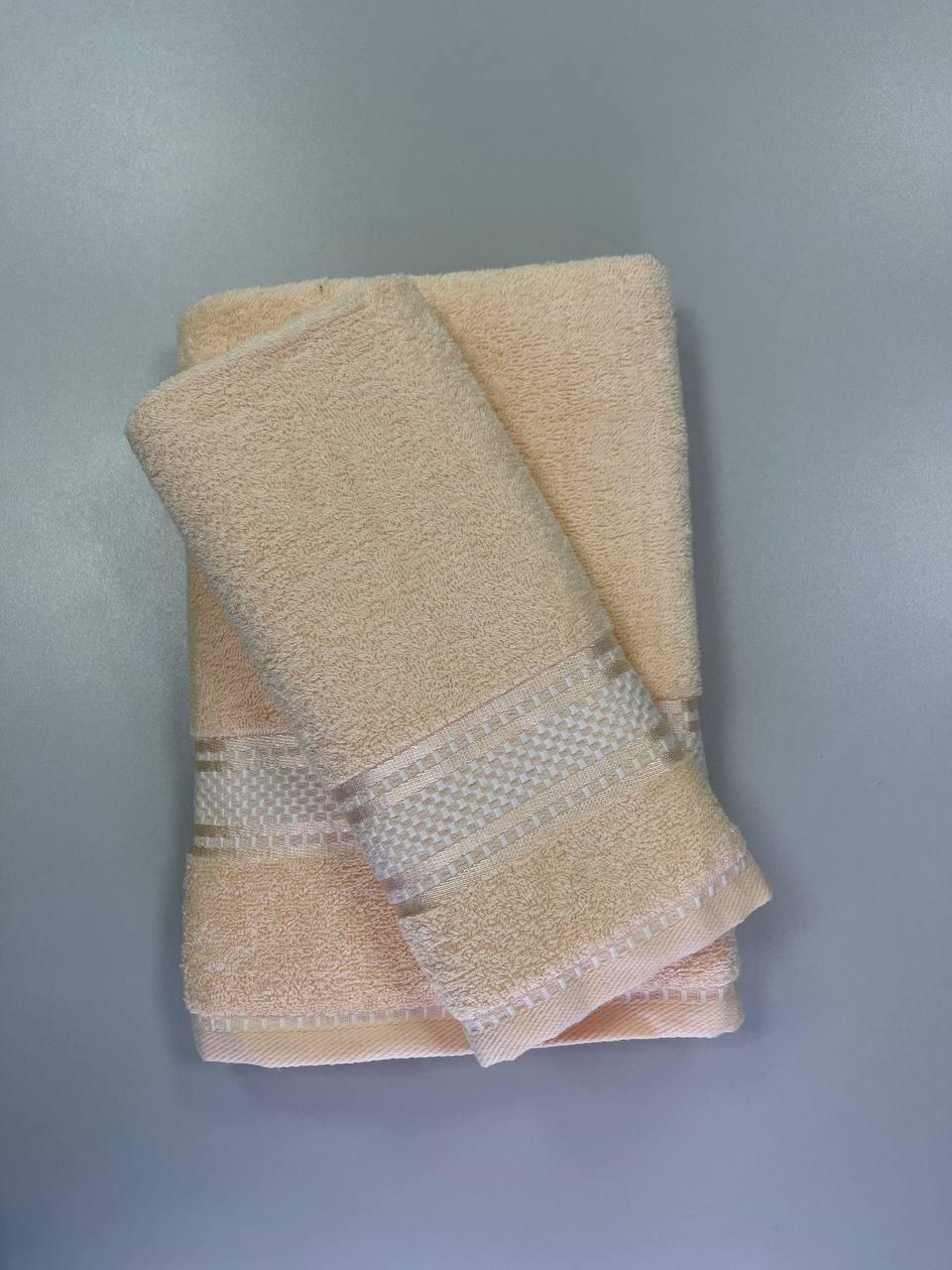 Комплект махрових рушників 50х90/70х140 см 2 шт. Кремовий (7558969)