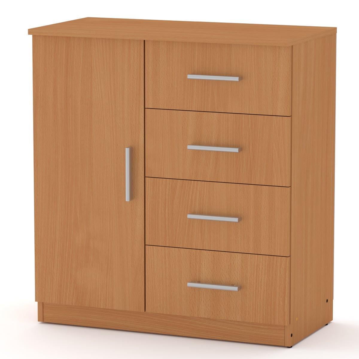 Комод для вещей Компанит 4+1А Бук - фото 1 Комод для вещей Компанит 4+1А Бук - фото 1