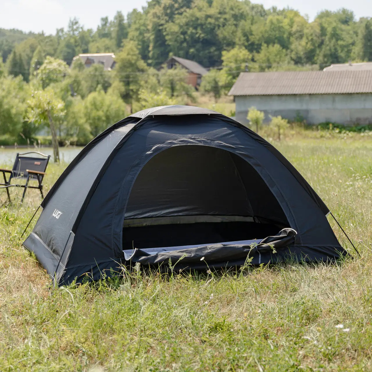 Палатка туристическая 2-местная 200х150х120 см Черный (bb647d40) - фото 7