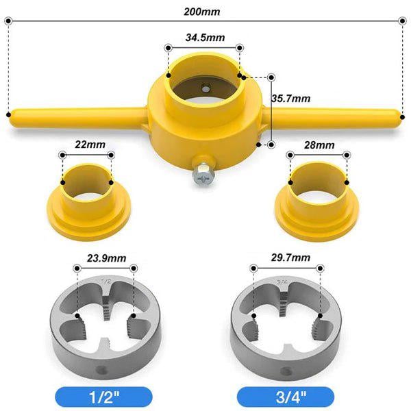Набор для нарезки резьбы на пластиковых трубах 2 насадки (30365293) - фото 8 Набор для нарезки резьбы на пластиковых трубах 2 насадки (30365293) - фото 8