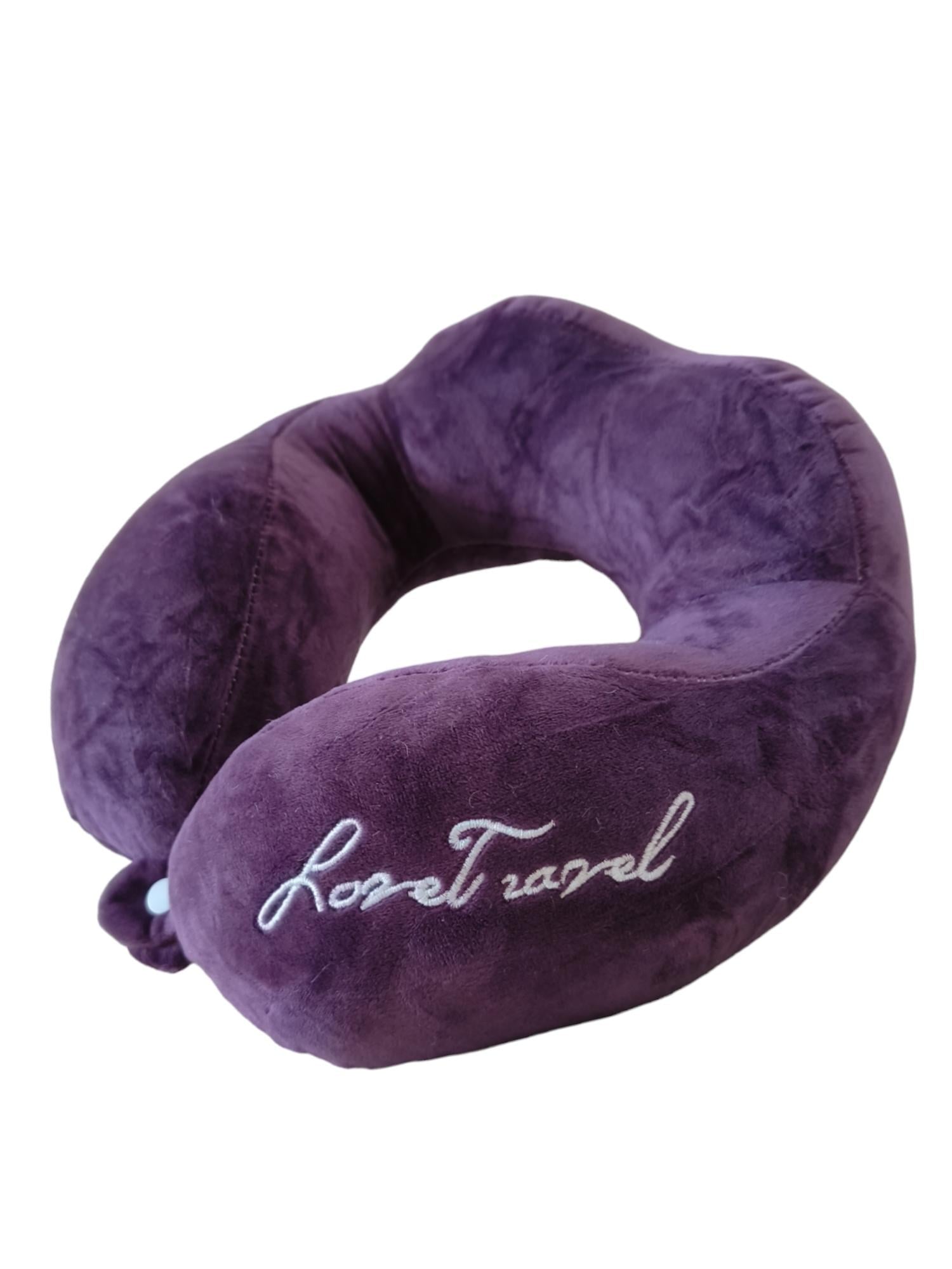 Подушка дорожня під шию 27х26х12 см Бузковий (2455)