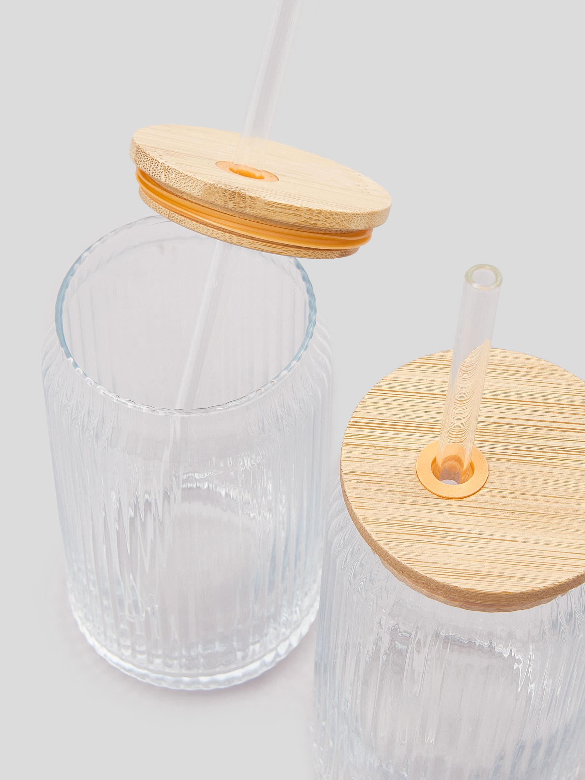 Стакан с бамбуковой крышкой и трубочкой Fusion 15х17 см (R10935) - фото 2