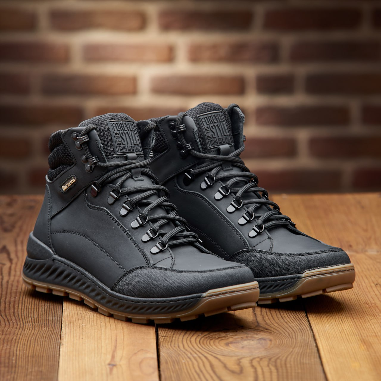 Черевики чоловічі зимові з натуральної шкіри Barzoni р. 41 27 см Чорний (30241095)